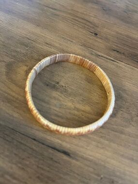 Neutral Woven Straw Bangle Bracelet